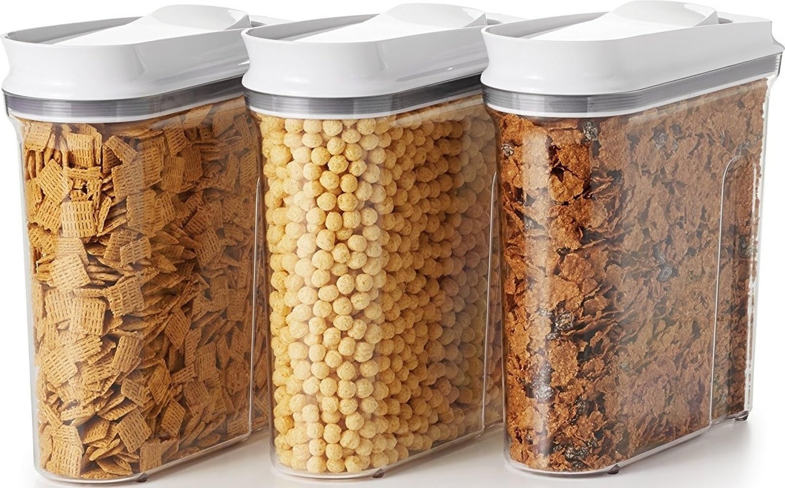 OXO Good Grips frontal del pack de tres dispensadores manteniendo orden
