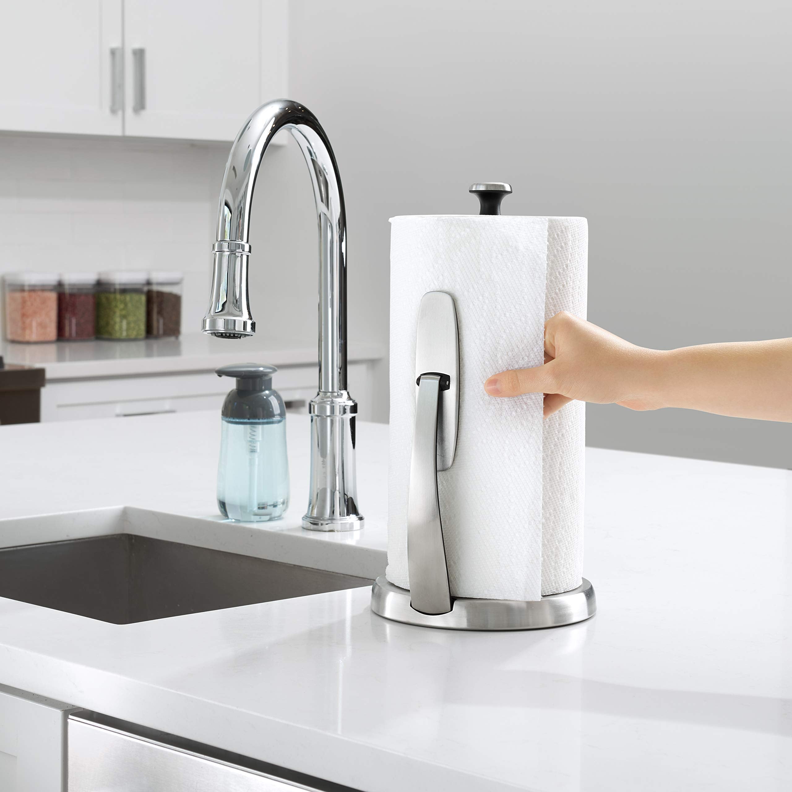 OXO SimplyTear detalle del brazo con resorte que facilita el corte con una mano
