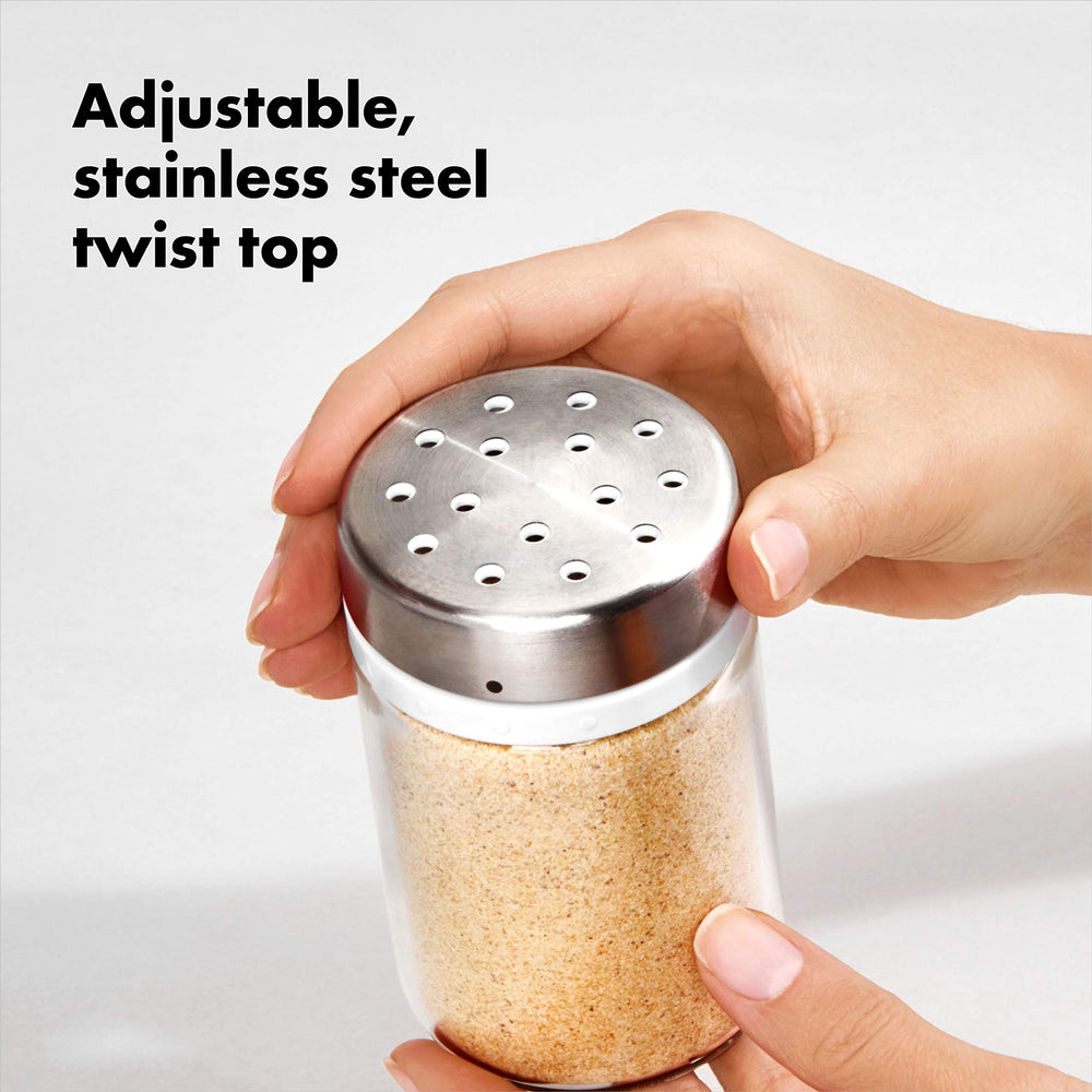 OXO Good Grips detalle de la tapa de acero inoxidable, regulación simple