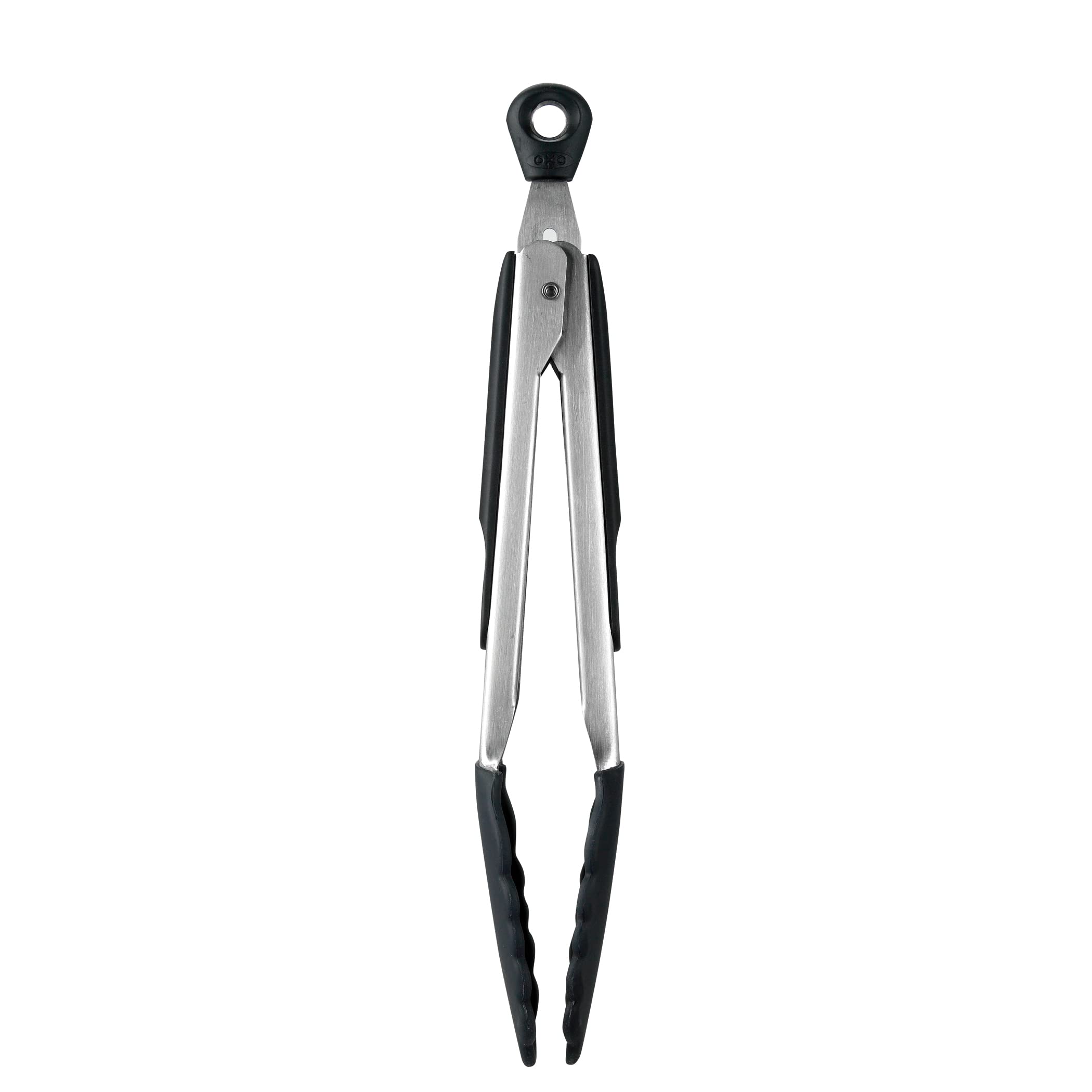 OXO pinzas 9 pulgadas frontal mostrando diseño resistente y acabado profesional