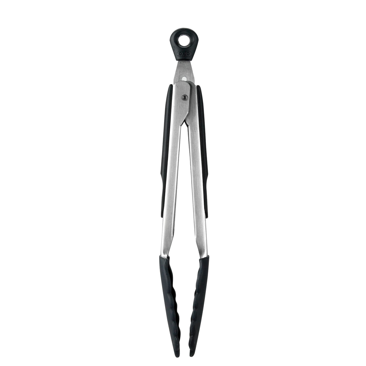 OXO pinzas 9 pulgadas frontal mostrando diseño resistente y acabado profesional