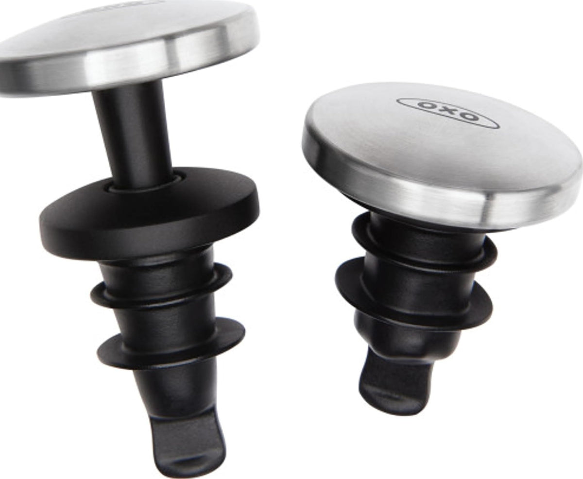 OXO SteeL tapón frente pack mostrando diseño y utilidad
