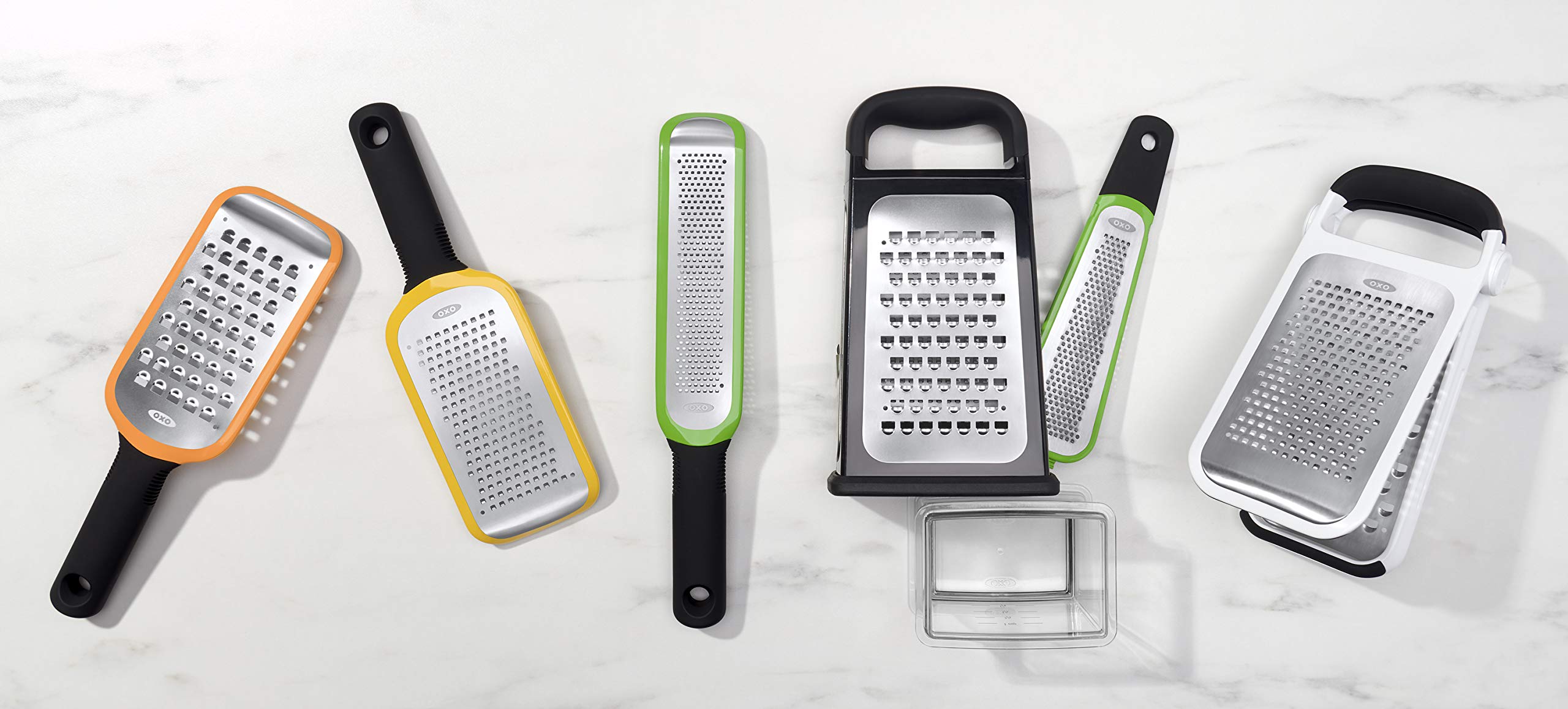 OXO textura del rallado mostrando cortes uniformes y consistentes