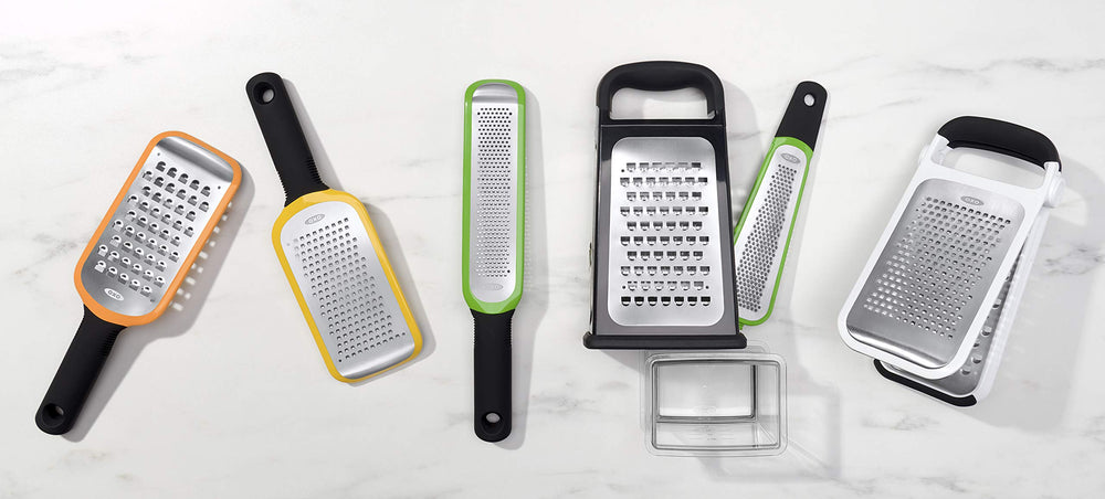 OXO textura del rallado mostrando cortes uniformes y consistentes