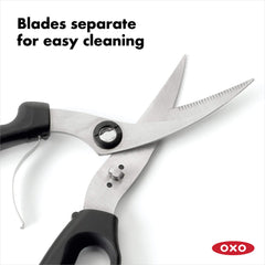 OXO tijeras con seguro de cierre abierto, almacenamiento seguro y protección