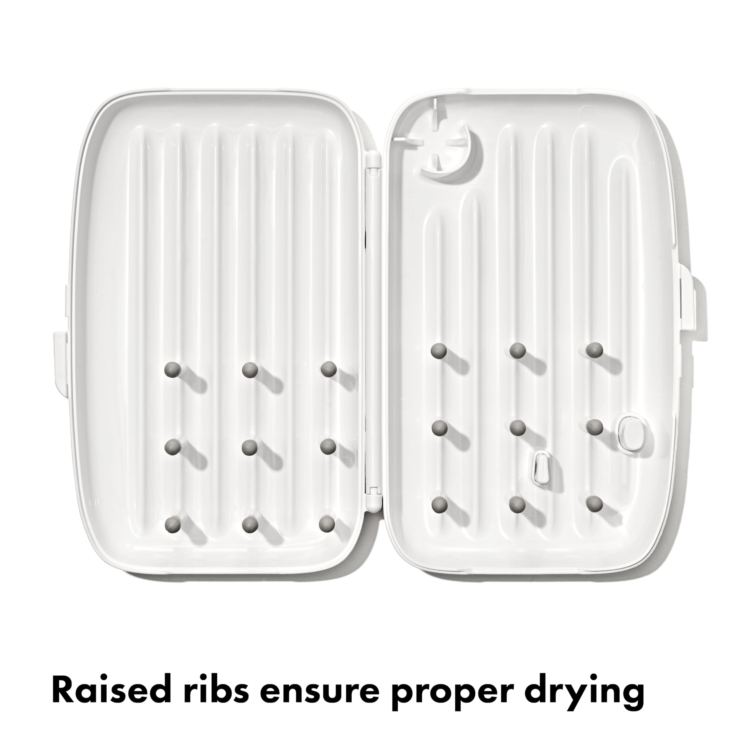 OXO Tot brush head detail with durable bristles for thorough cleaning reach