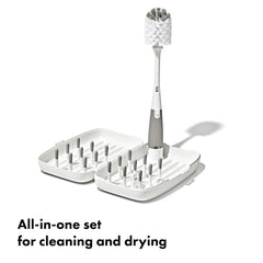OXO Tot close-up of drying tray ridges and pegs for elevated airflow and drainage