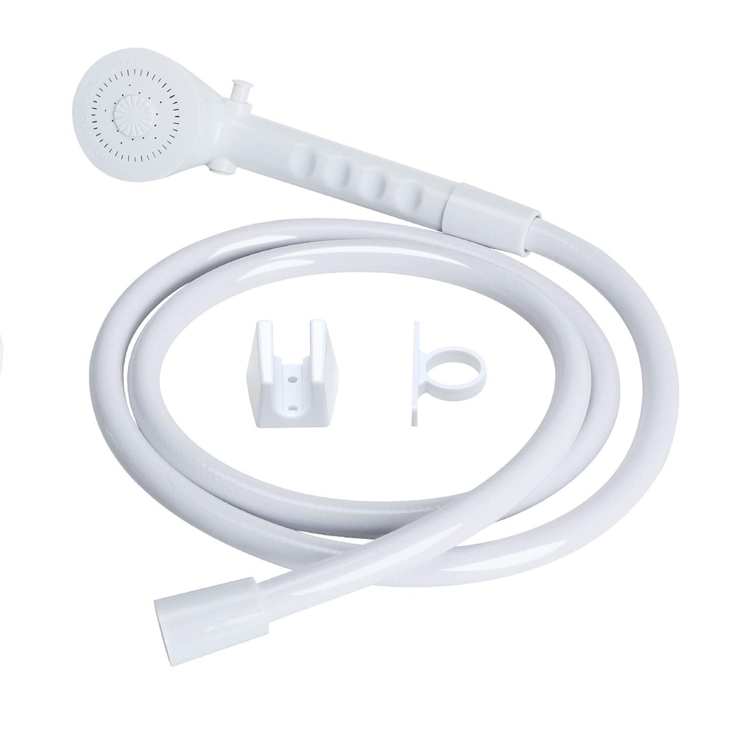 OYMOV cabezal frontal blanco mostrando diseño y ahorro de agua