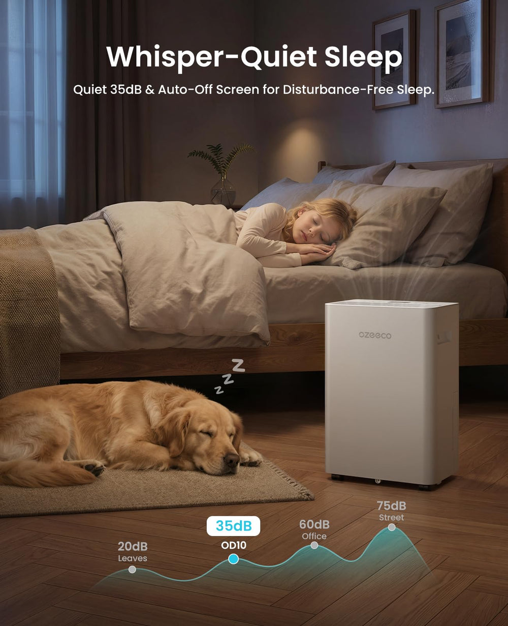 ozeeco ruedas 360° que facilitan mover el deshumidificador por la casa
