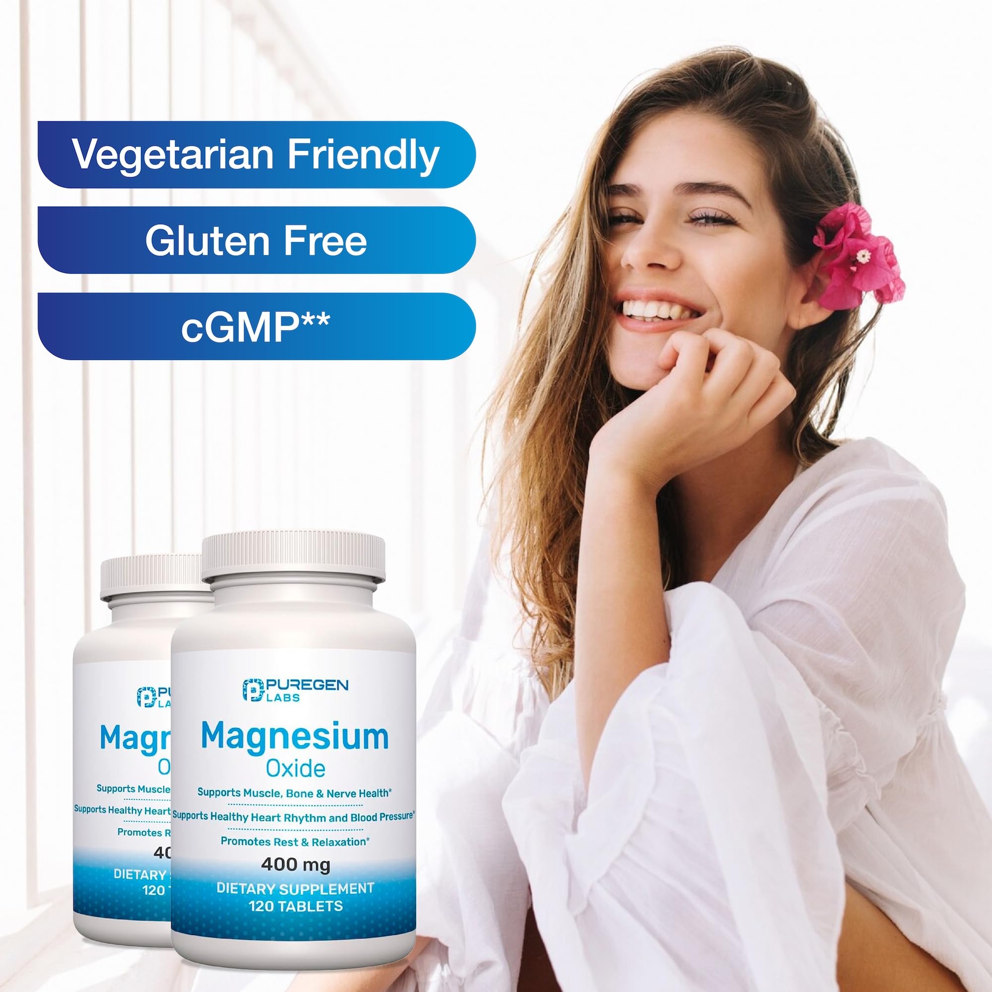 P Puregen Labs etiqueta con información nutricional y calidad certificada