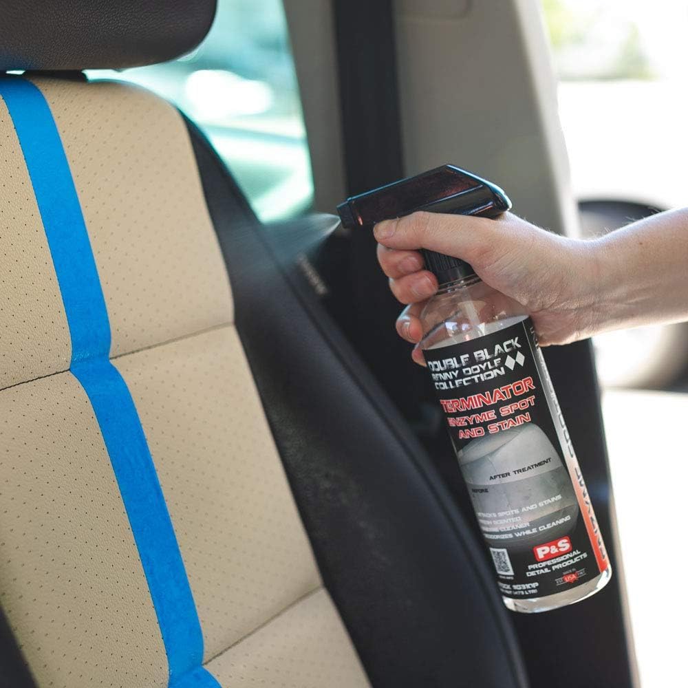 P & S Terminator frasco de 16 oz junto a regla para comparar tamaño y facilidad de uso