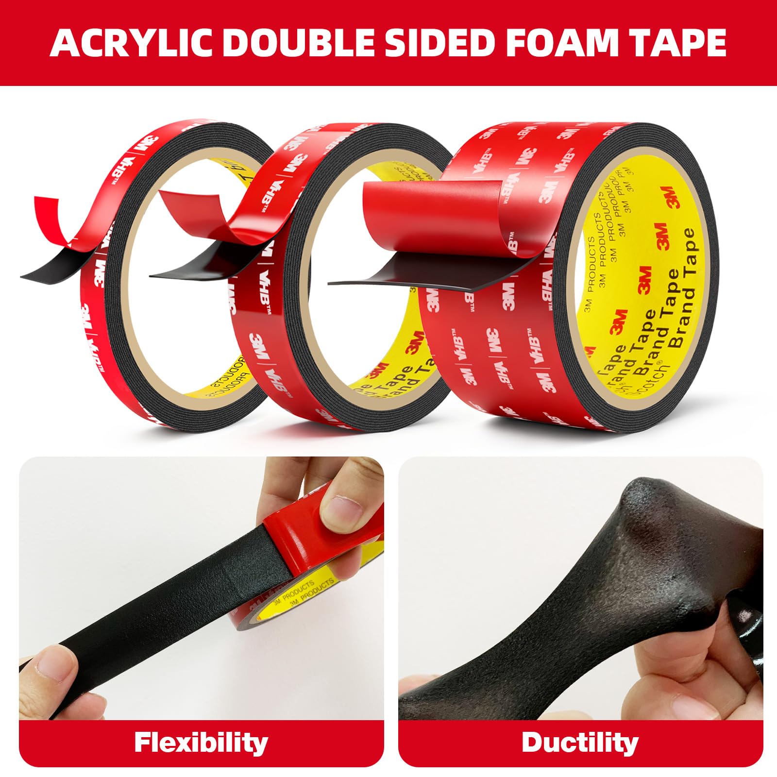 P7yaumy 3M 5925 close-up texture of foam tape for secure adhesion
