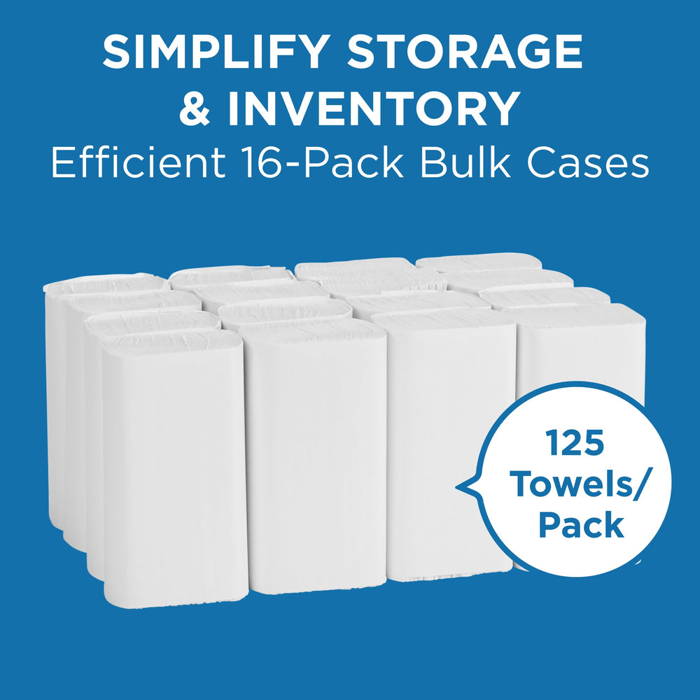 Caja a granel de Pacific Blue Select con 16 packs de 125 toallas, solución para inventario eficiente