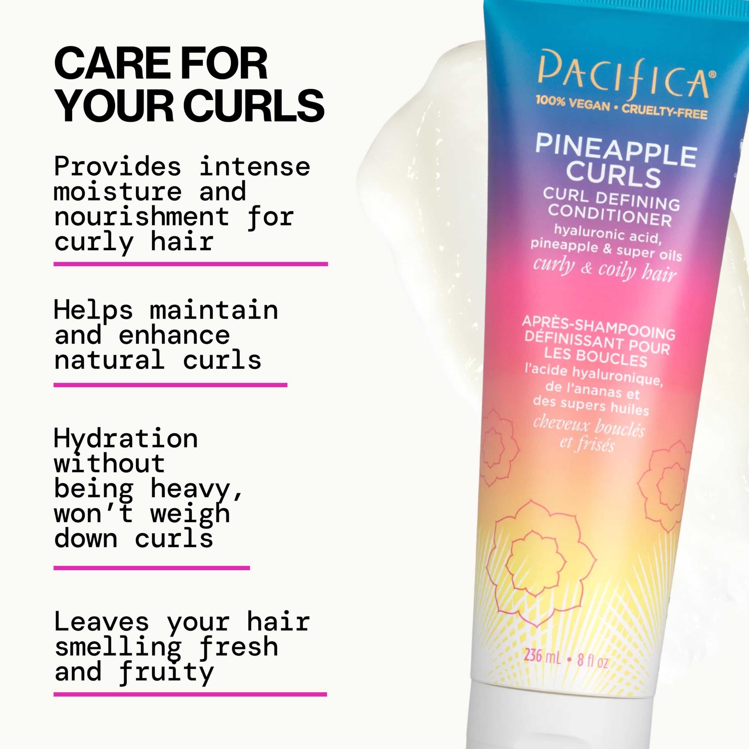 Pacifica rizos terminados sin residuos con brillo natural y tacto suave