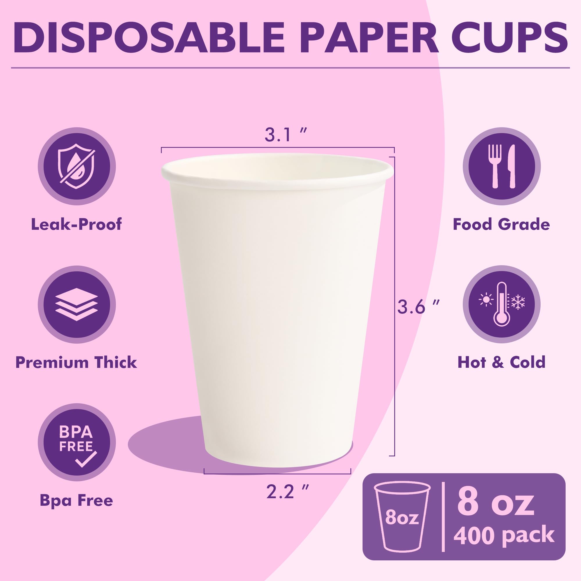 PACKINNO comparación de tamaño 8 oz para visualizar porciones reales