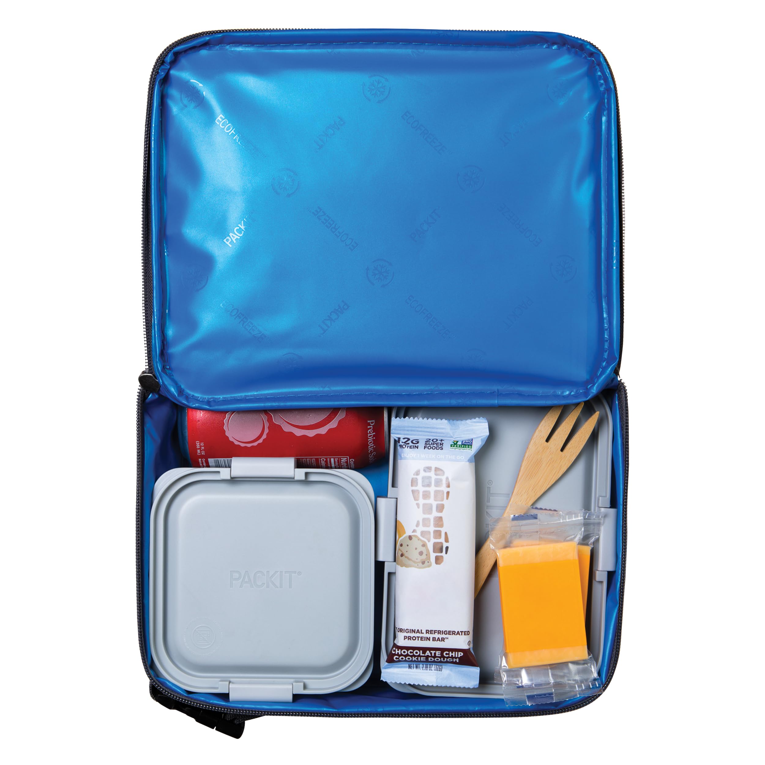 PackIt exterior zip pocket with utensils and keys, adds organized convenience