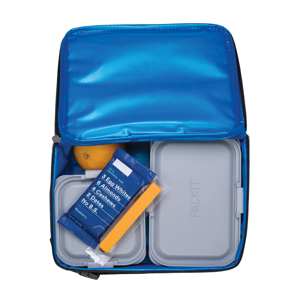 PackIt Sporty Camo Navy bolsillo exterior con notas, organiza utensilios y servilletas
