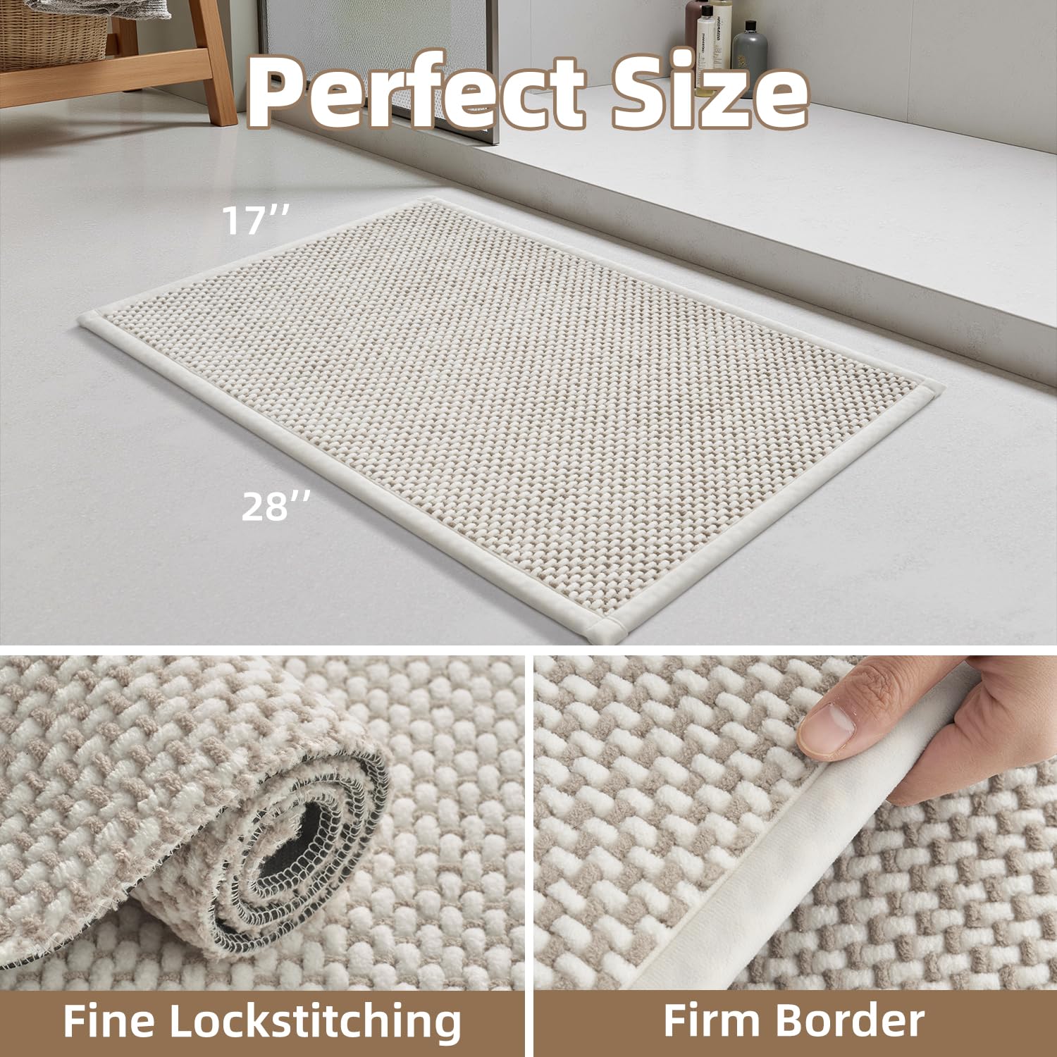 PADOOR primer plano de la textura chenille resaltando suavidad y rápida absorción
