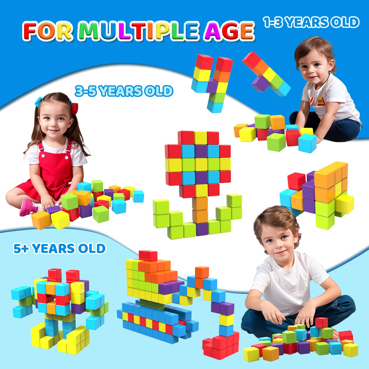 Pairez Toys cubo en mano para comparar tamaño seguro para bebés