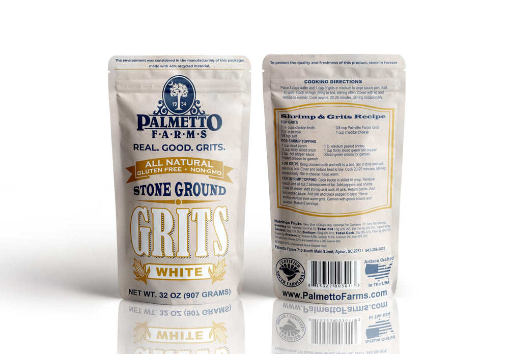 Palmetto Farms grits en cocina rústica mostrando versatilidad en recetas