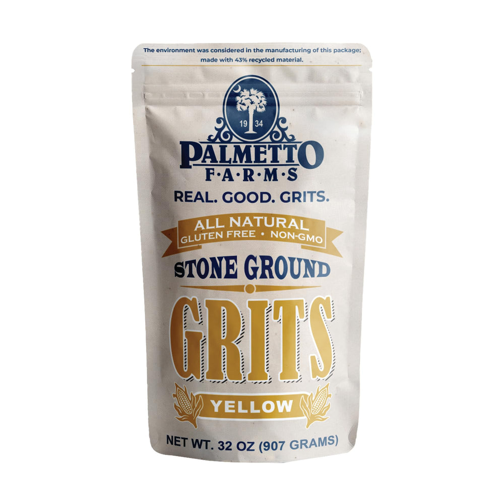 Palmetto Farms empaque frontal mostrando grits naturales y tamaño 32 oz