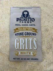 Palmetto Farms grits servidos con camarones resaltando sabor sureño