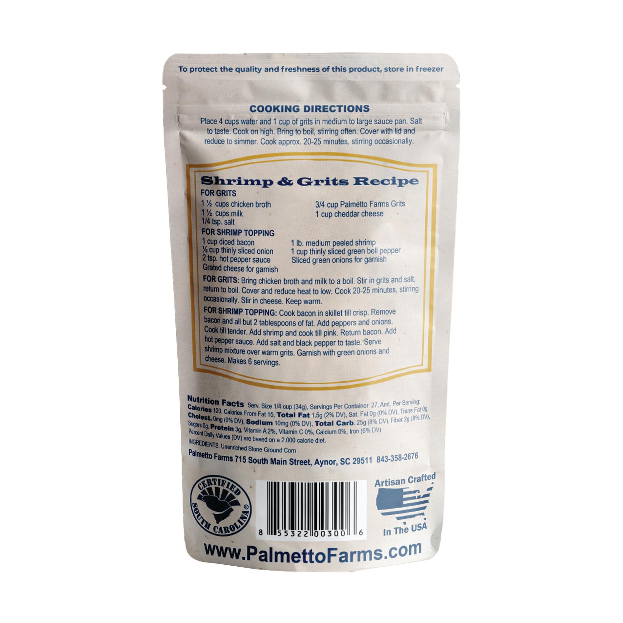 Palmetto Farms primer plano de textura molida en piedra con grano visible