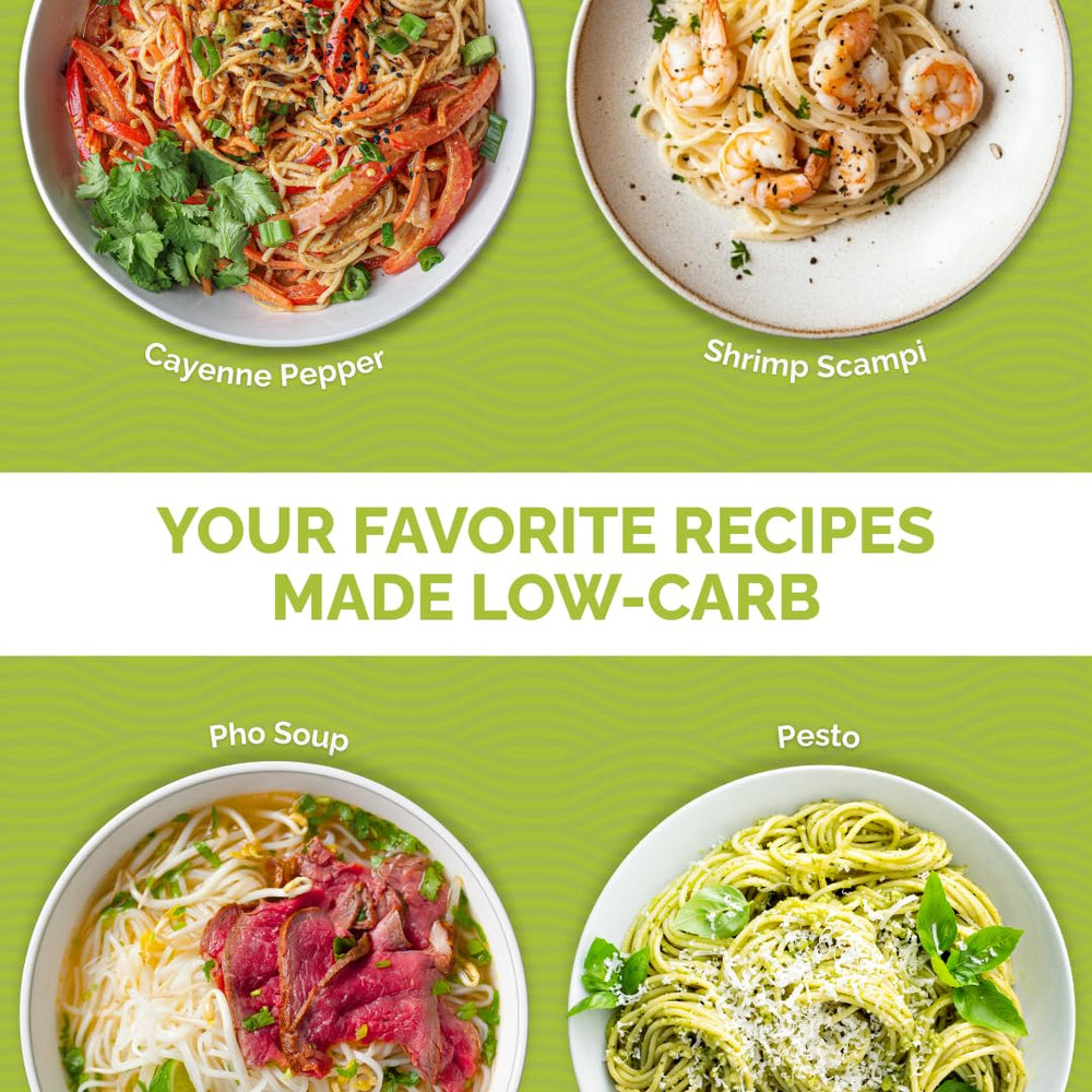 Palmini linguine salteado en sartén como ejemplo de preparación rápida