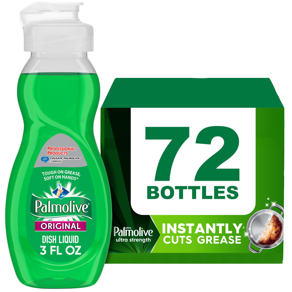 Palmolive botella frontal 3 oz mostrando el envase práctico y compacto para viajes