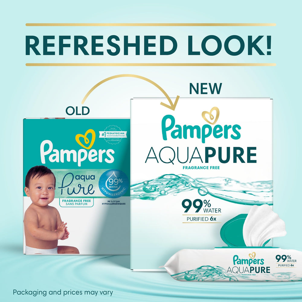Pampers tapa pop-top abierta que mantiene las toallitas húmedas