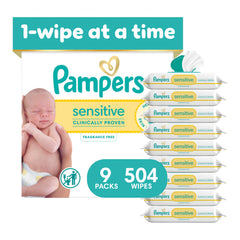 Pampers vista frontal del paquete muestra cantidad y formato práctico
