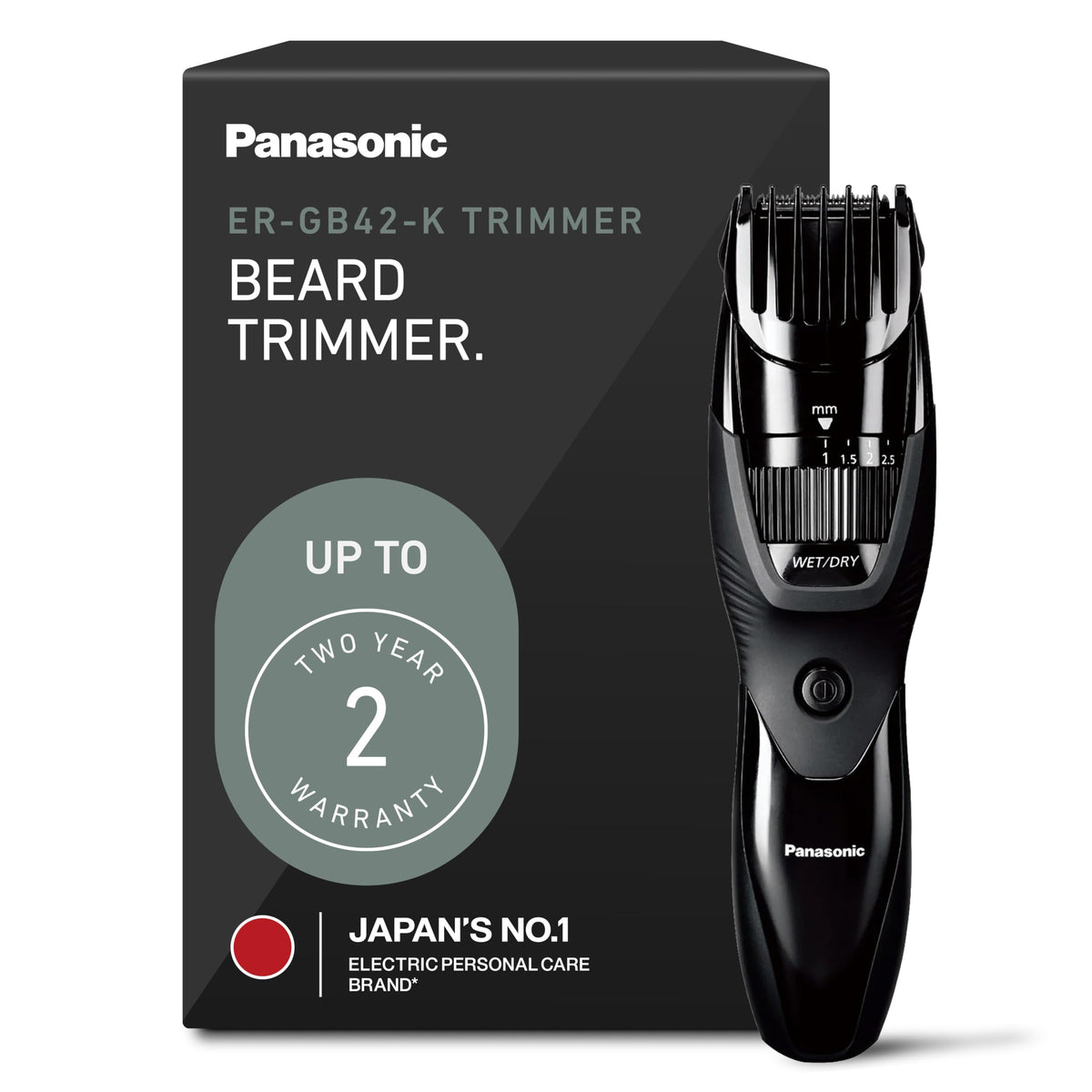 Panasonic ER-GB42-K vista frontal mostrando diseño ergonómico y control preciso