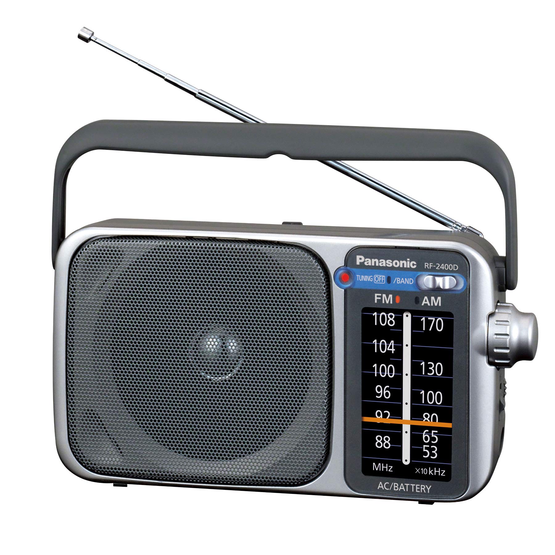 Panasonic RF-2400D en una tienda de campaña, ideal para camping y emergencias