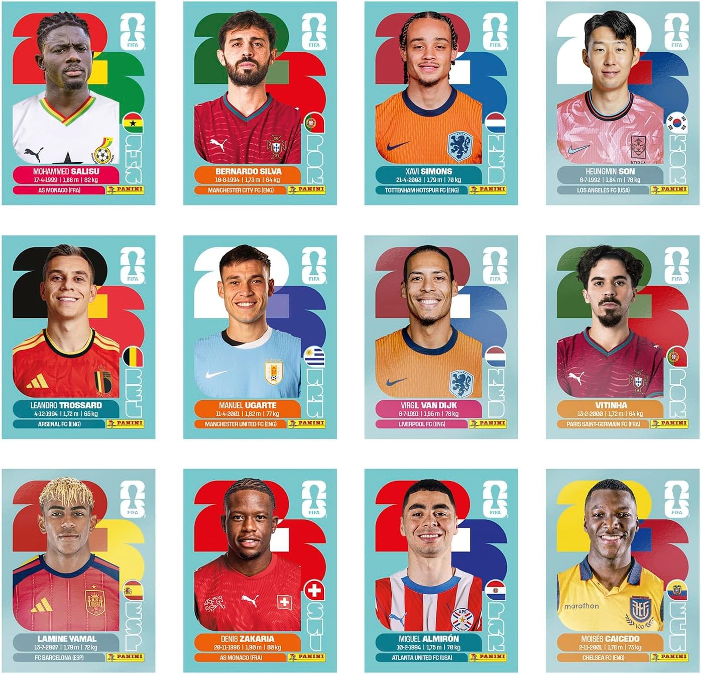 Panini comparación de tamaño con álbum para visualizar cantidad y escala
