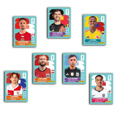 Panini sobre abierto con pegatinas a la vista que facilita encontrar jugadores