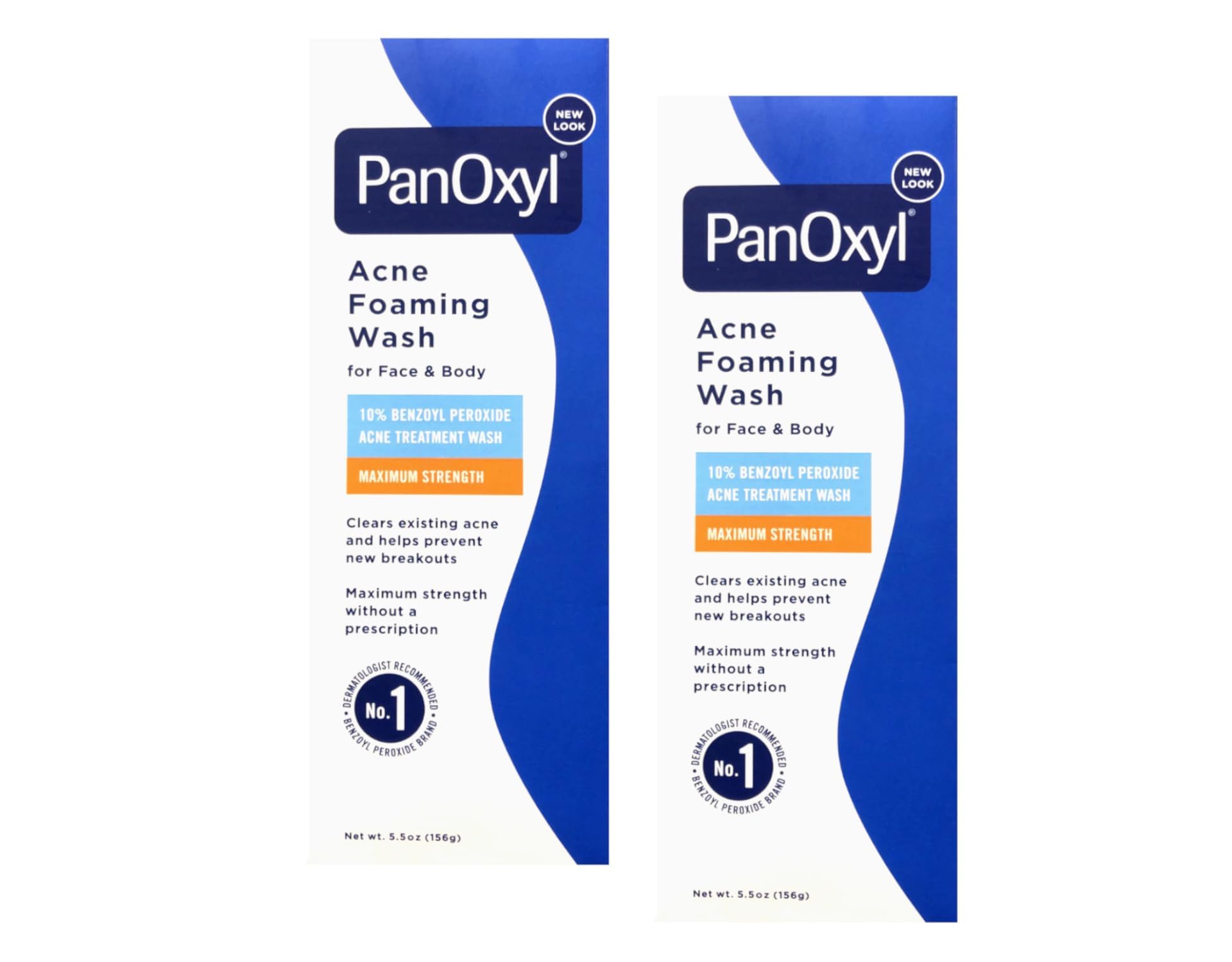PanOxyl frente del envase mostrando el nombre y concentración 10% para control efectivo