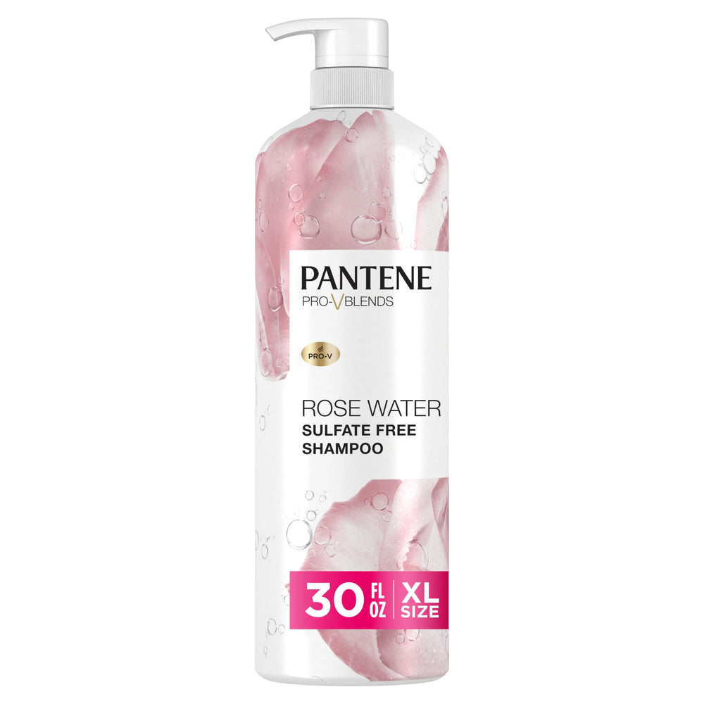 Pantene botella frontal Rose Water muestra higiene suave y beneficio hidratación