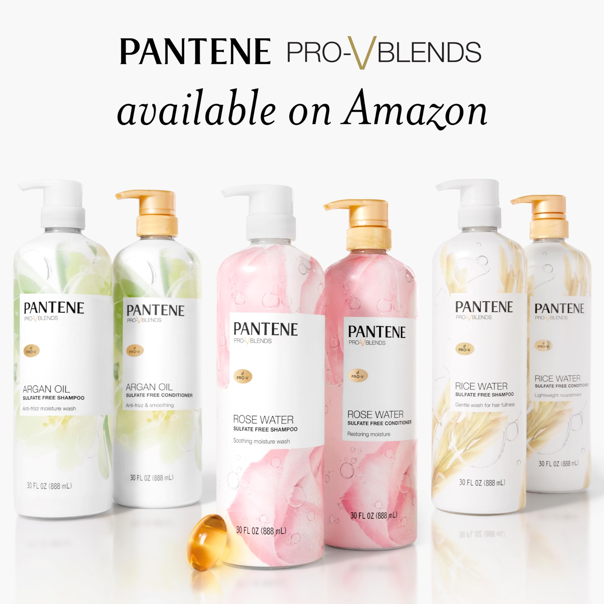 Pantene comparación de tamaño con manos destacando valor de 30 oz