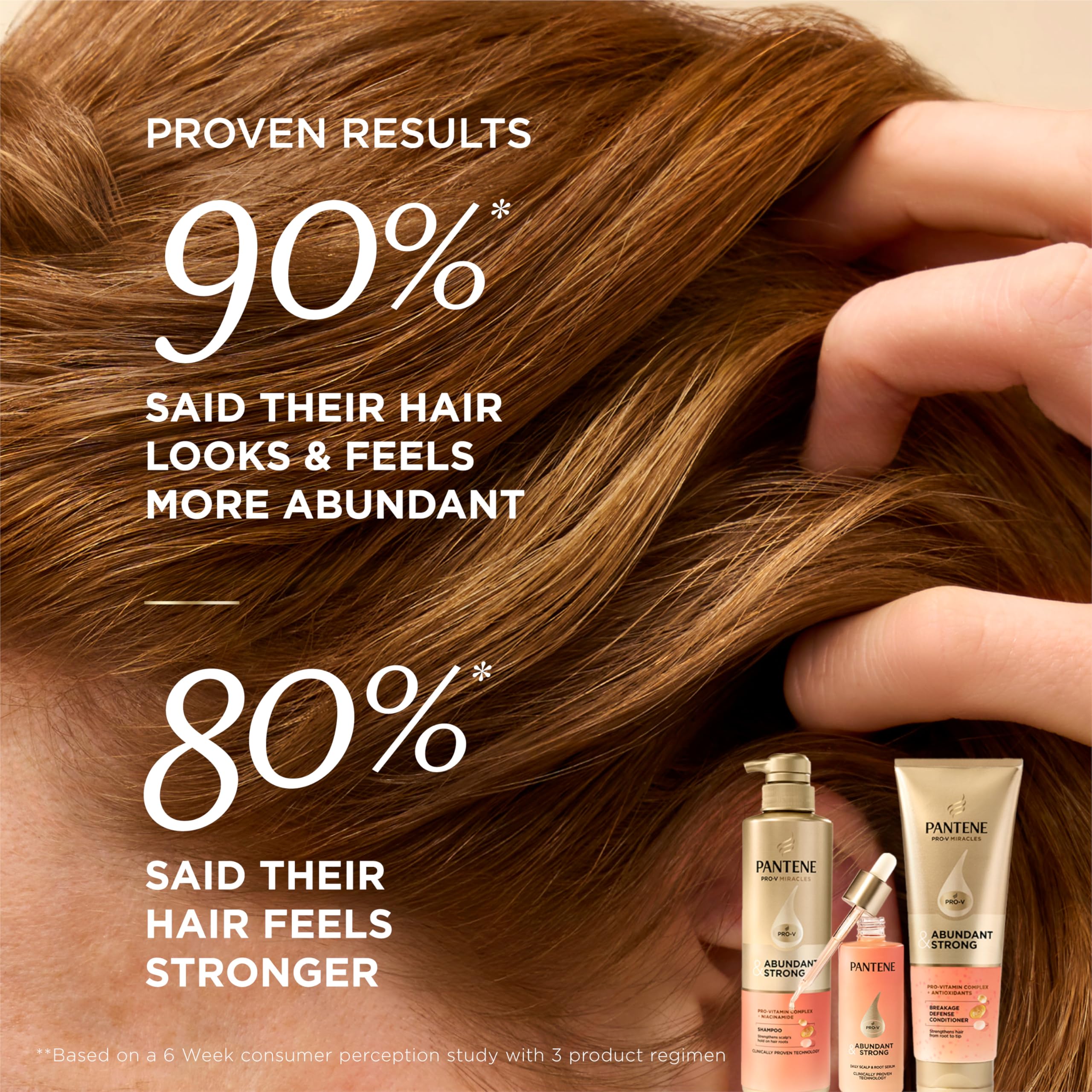 Pantene comparación antes y después para mayor volumen y retención de cabello