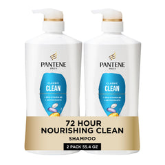 Pantene envase frontal Classic Clean mostrando tamaño y beneficio nutritivo