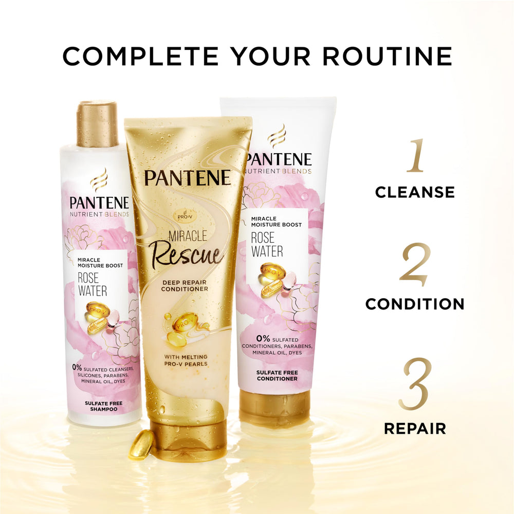 Pantene comparación de tamaño de botellas para visualizar volumen