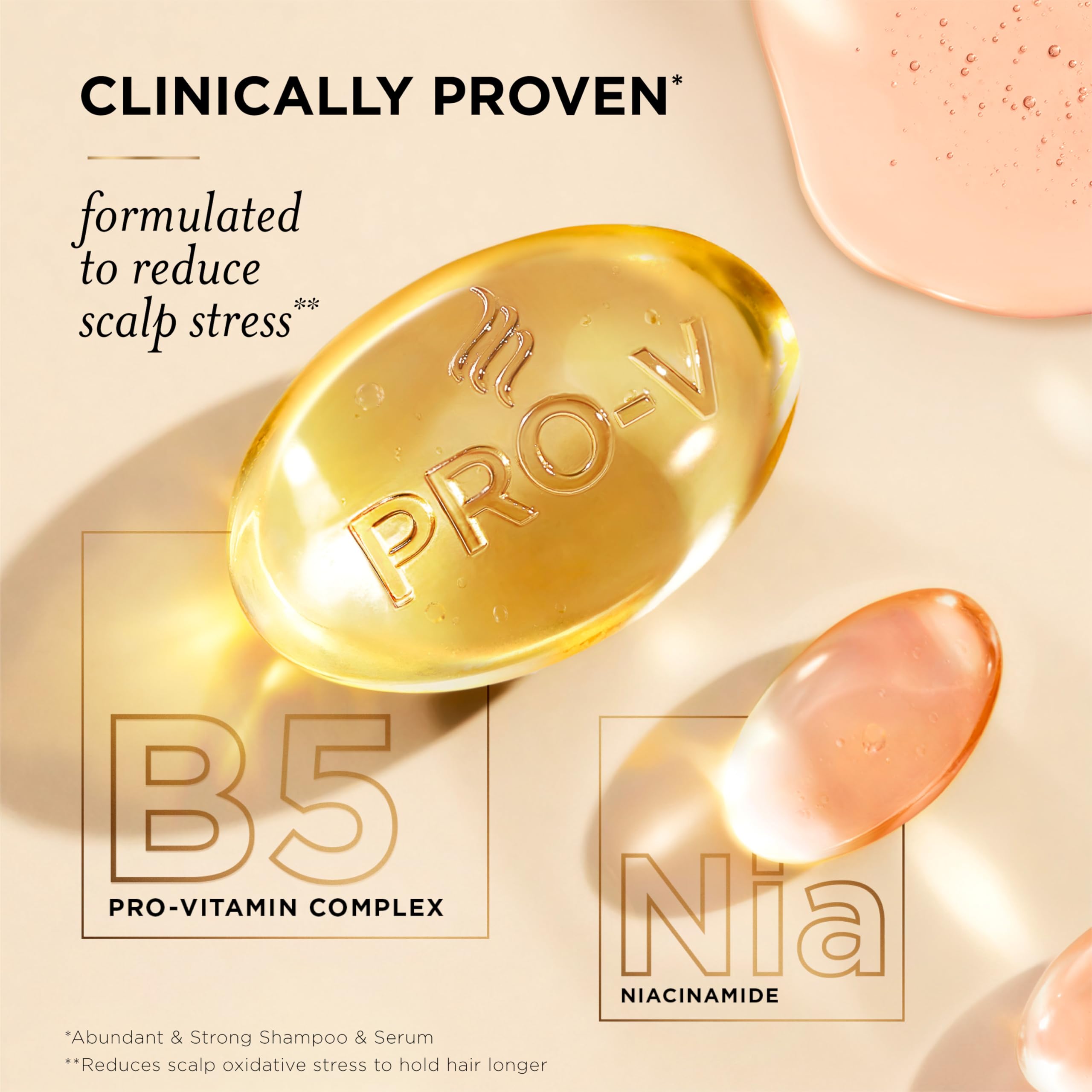 Pantene gota del serum en primer plano mostrando ligereza y absorción