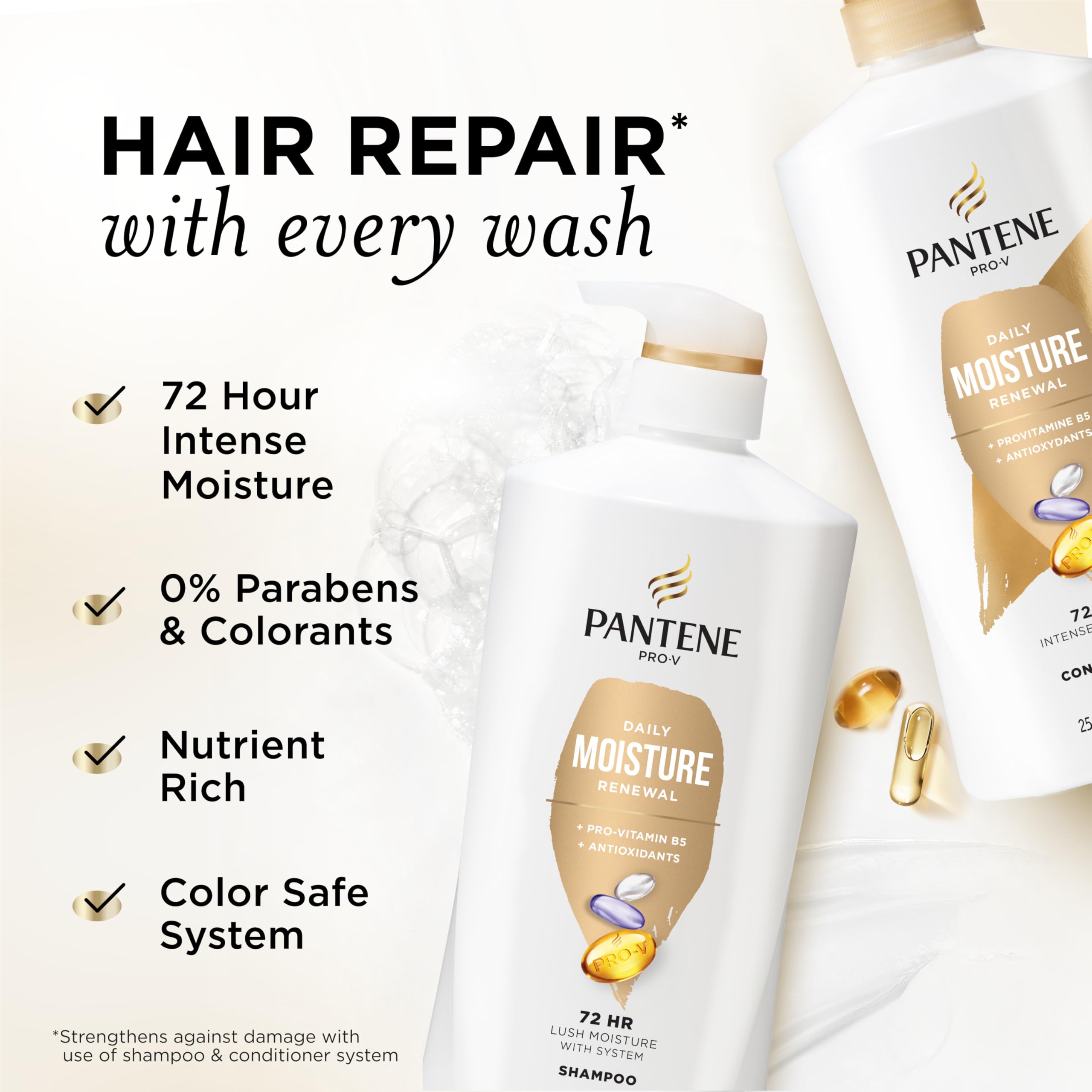 Pantene textura cremosa del champú que limpia y nutre sin resecar el cabello