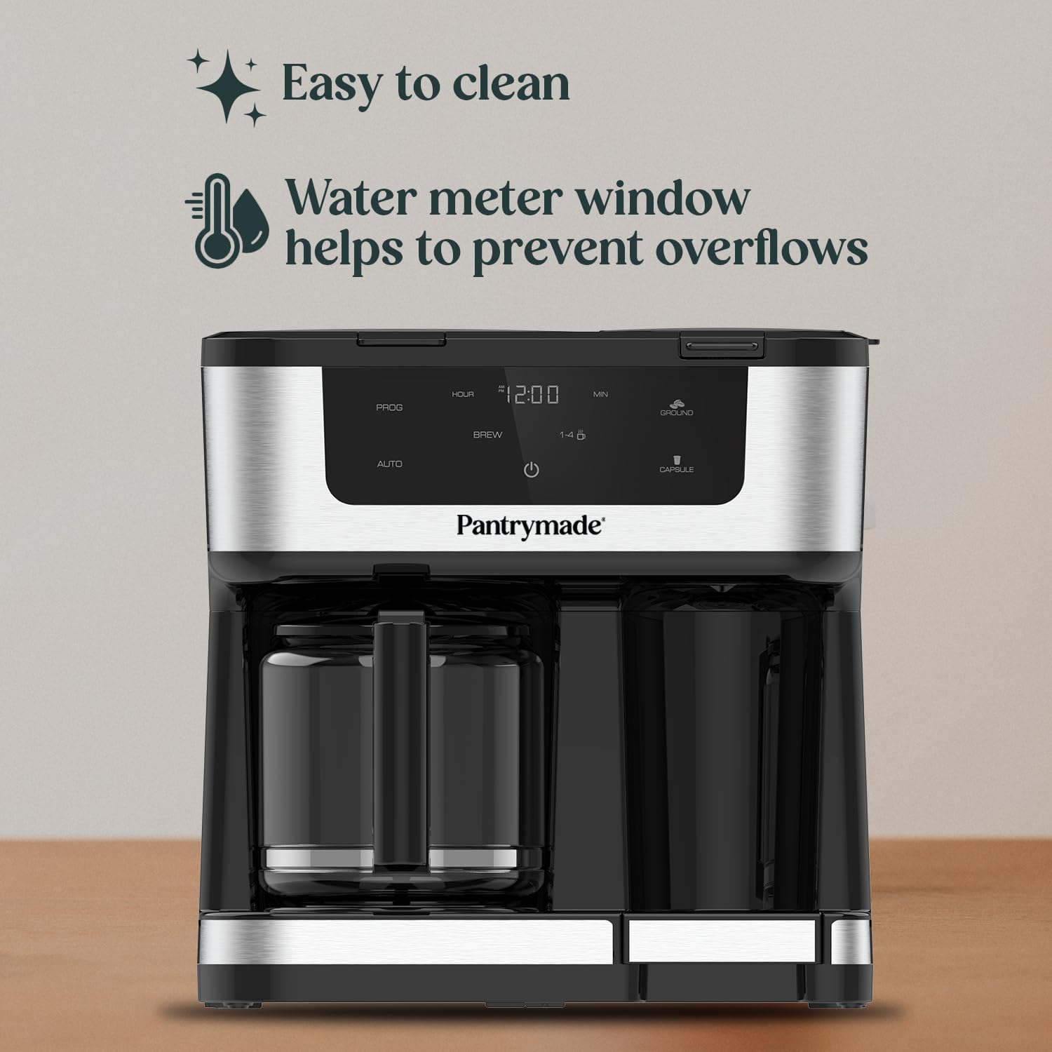 Pantrymade comparación escala con taza para mostrar tamaño real y compatibilidad