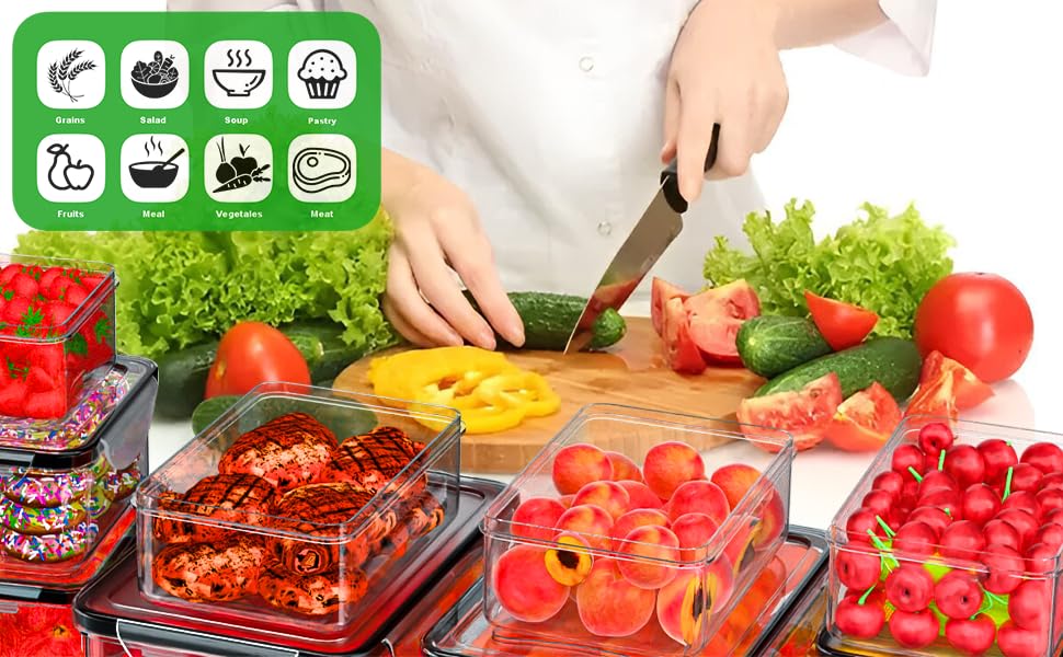 Panxenaulos escena de cocina con envases llenos, ideal para meal prep semanal