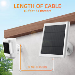 Paodekua panel mounted near Ring camera illustrating reliable outdoor charging