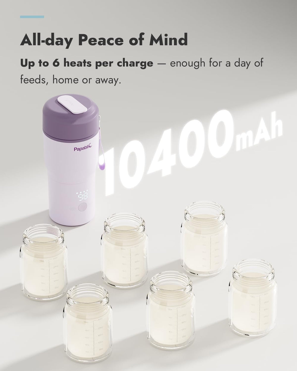 Papablic warming a baby bottle, brand demonstrates quick, safe warming