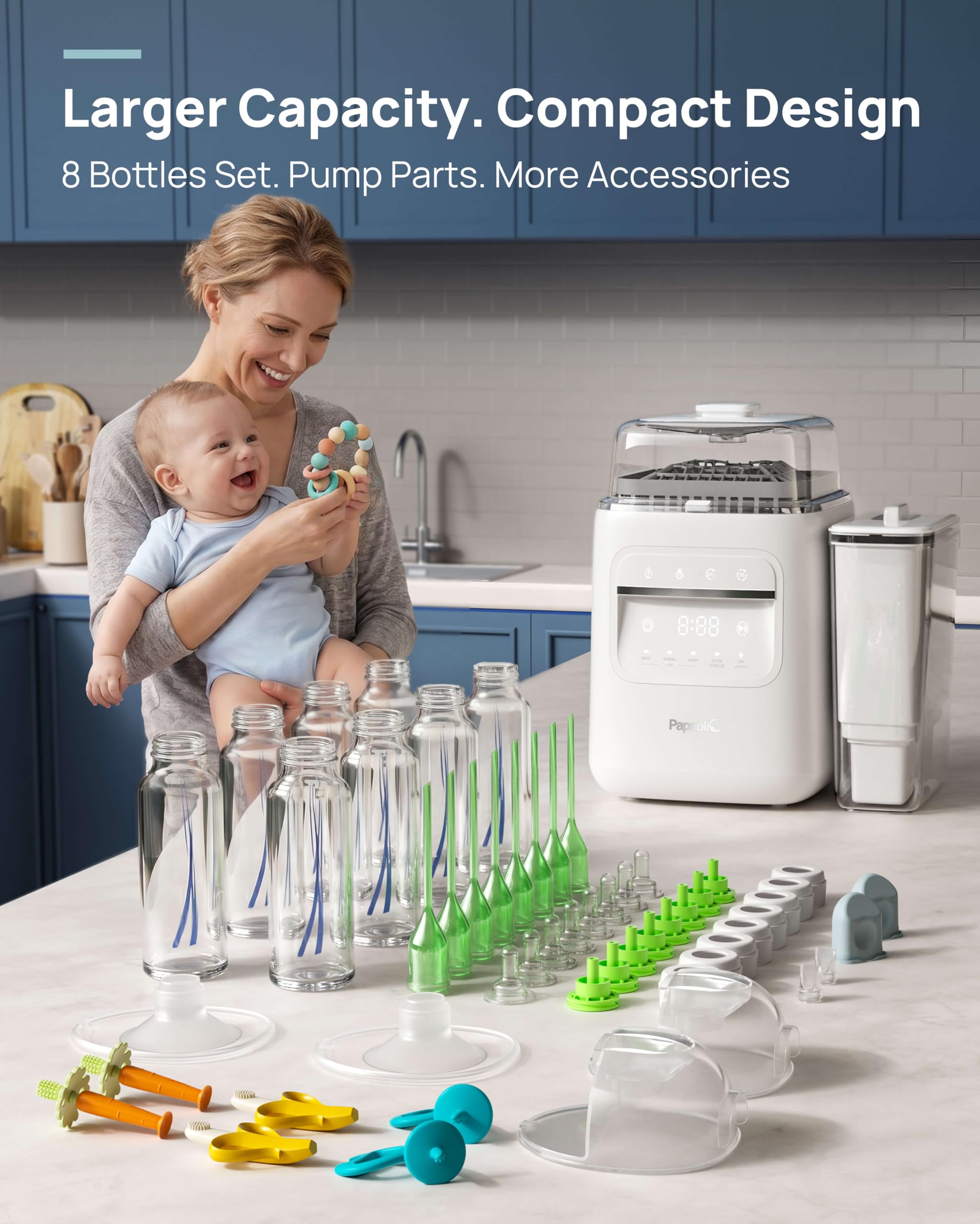 Papablic loaded with eight bottles demonstrating higher capacity