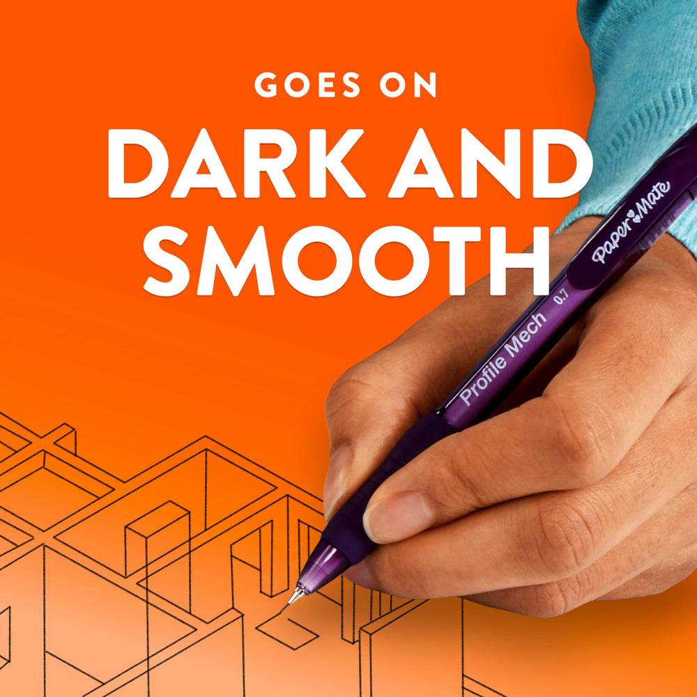 Paper Mate comparación de tamaño con una mano para referencia práctica