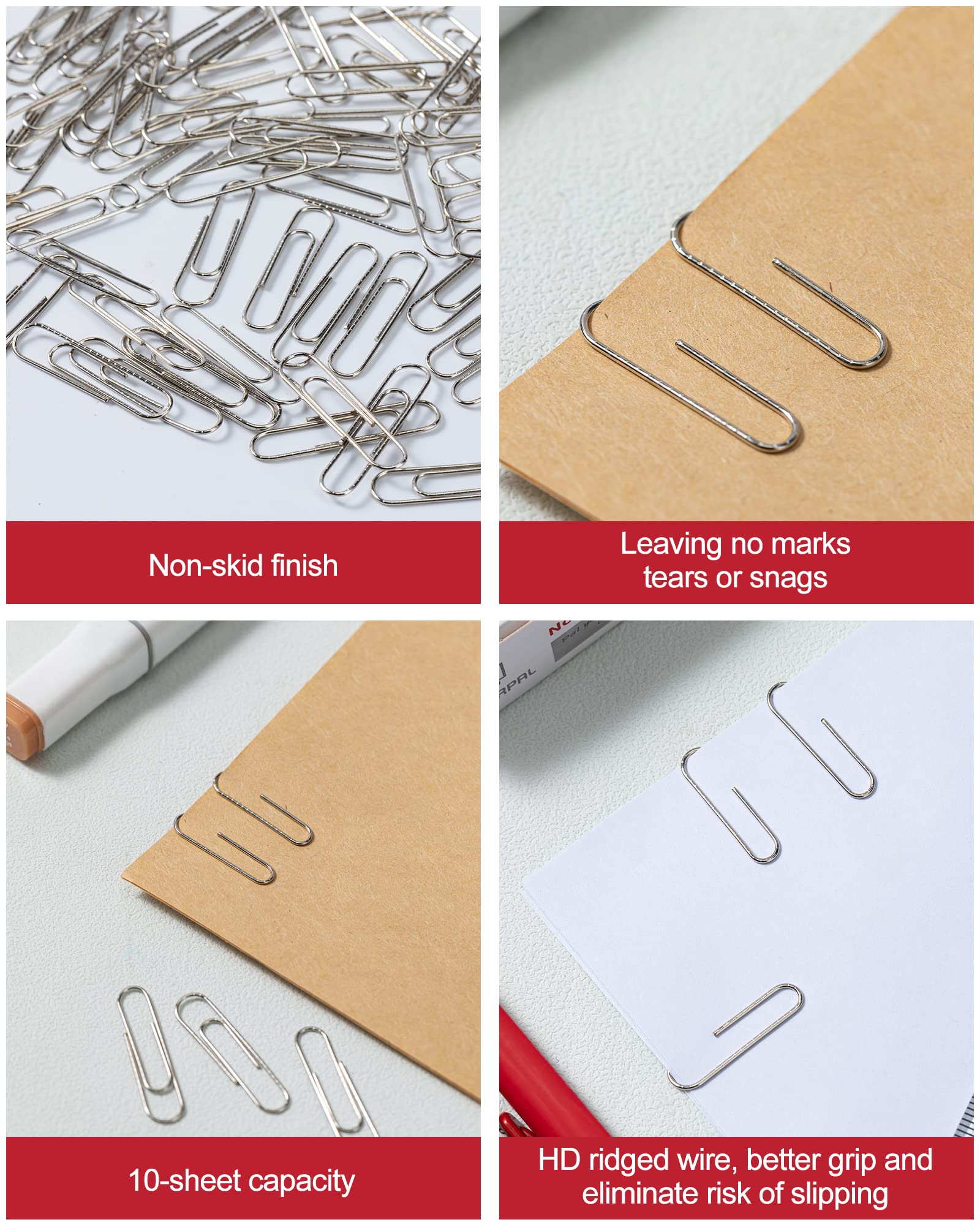 PAPERPAL clip sujetando diez hojas, sujeción segura